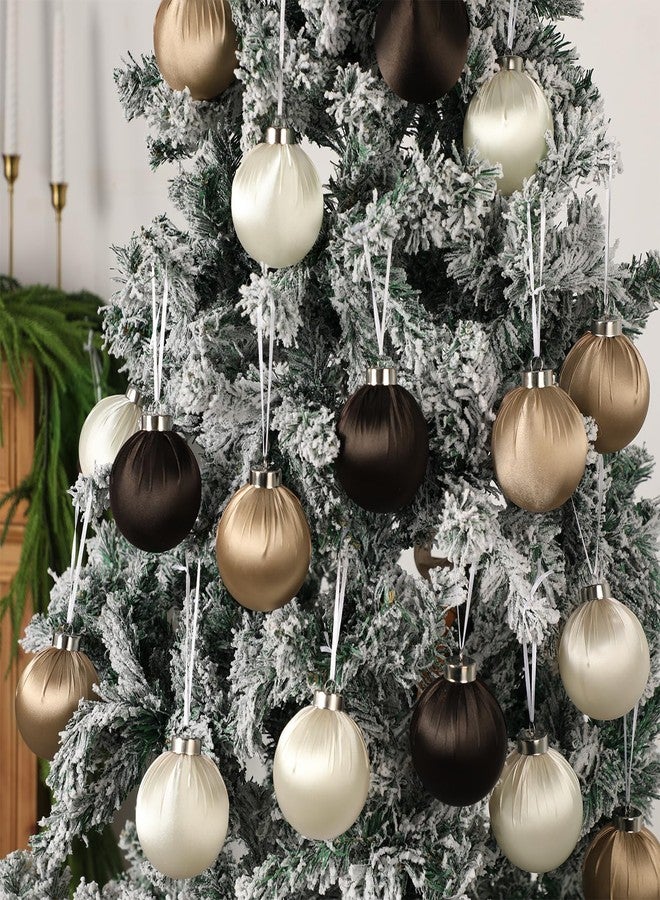 Bornerwhite 15 Pcs Christmas Satin Ornaments Balls 3.15 Inch Silk Christmas Tree Hanging Ornaments Luxury Xmas Tree Decorations Satin Xmas Bulbs for Winter Holiday Indoor Home Party Decorations (Champagne Brown) - Image 5